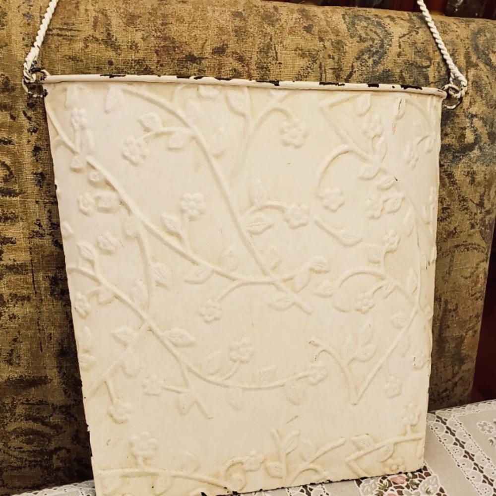 SLAH Pressed Tin Wall Bucket EUC Vintage